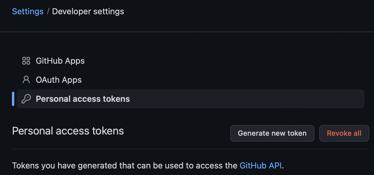 Github generate new personal access token